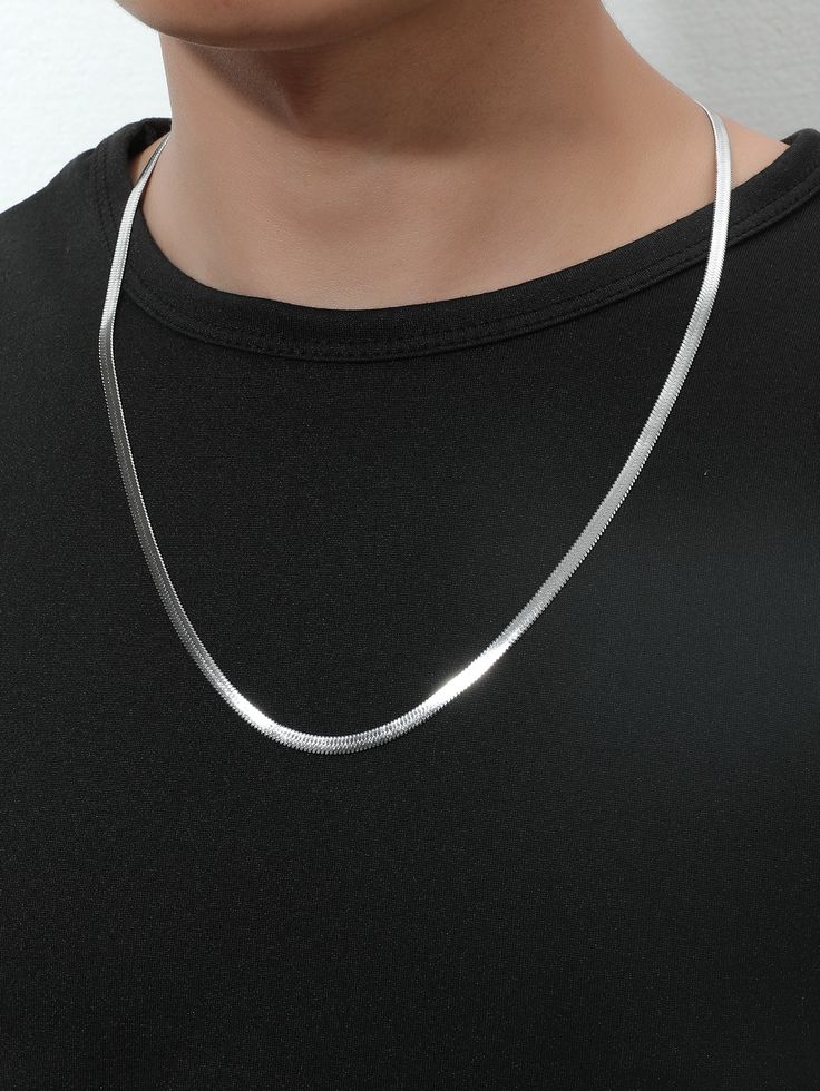 3mm Silver Flat Snake Neck Chain