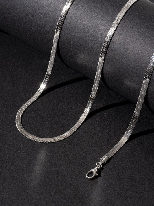3mm Silver Flat Snake Neck Chain