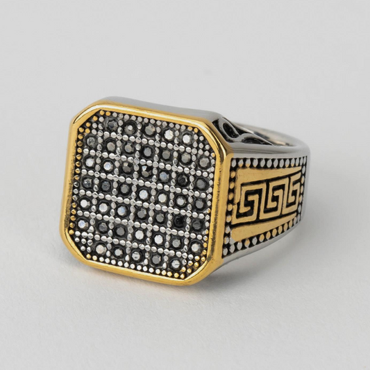 Regal Grid Pave Rings