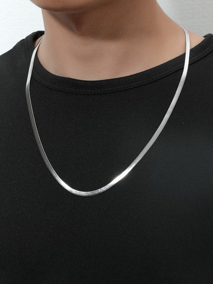 3mm Silver Flat Snake Neck Chain