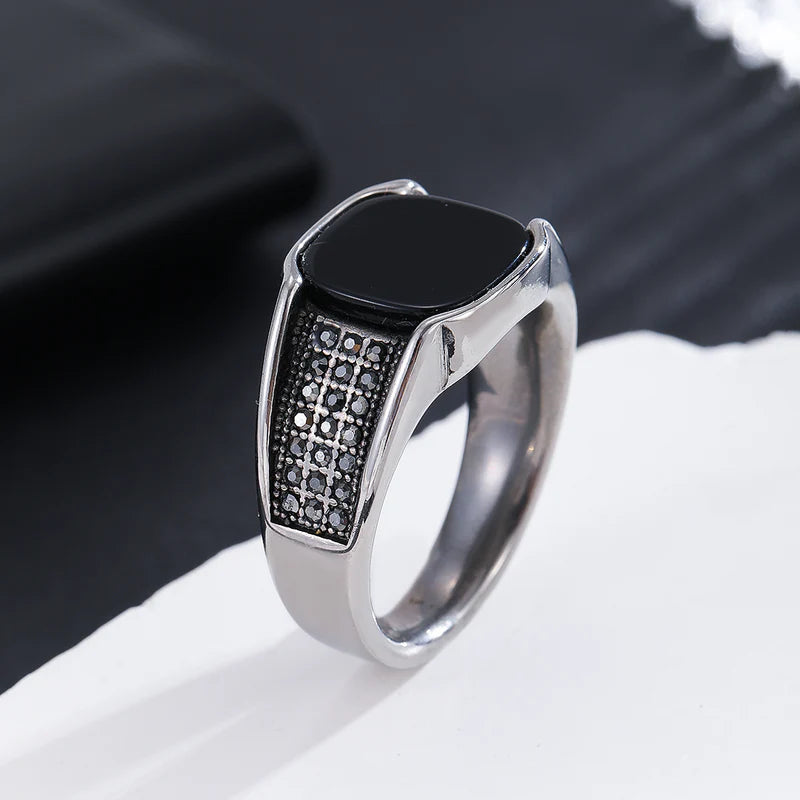 Modern Turkish Stainless Steel Twilight Sparkle Ring
