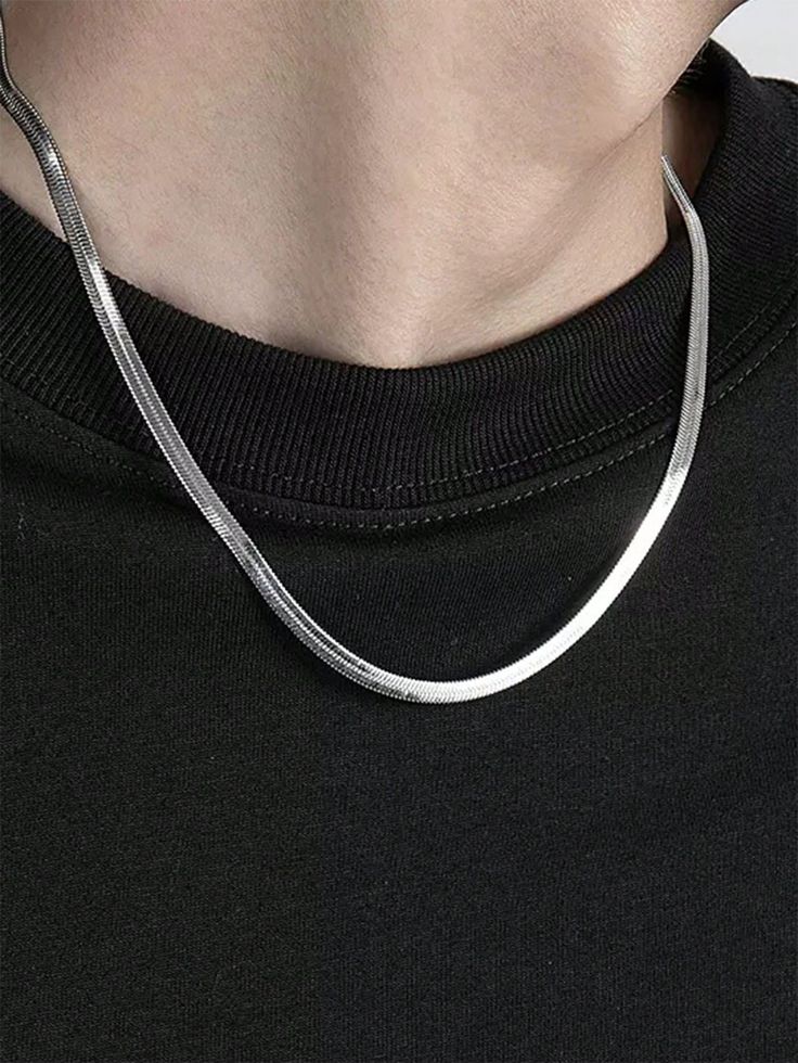 3mm Silver Flat Snake Neck Chain