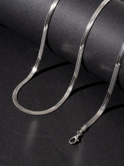 3mm Silver Flat Snake Neck Chain