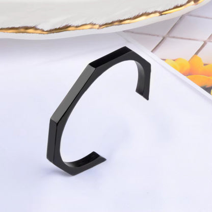 Stainless Steel Hexagon Cuff Bangle
