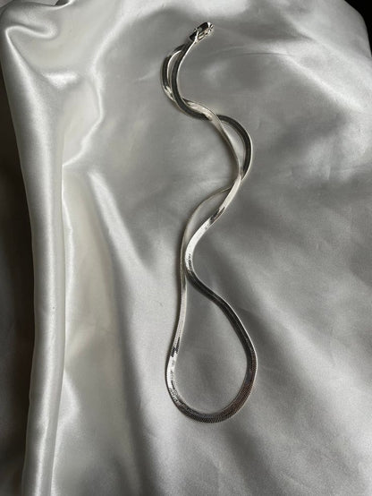 3mm Silver Flat Snake Neck Chain