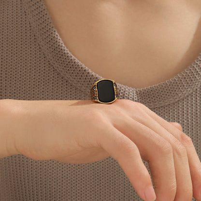 Silver Legacy Greek Key Ring