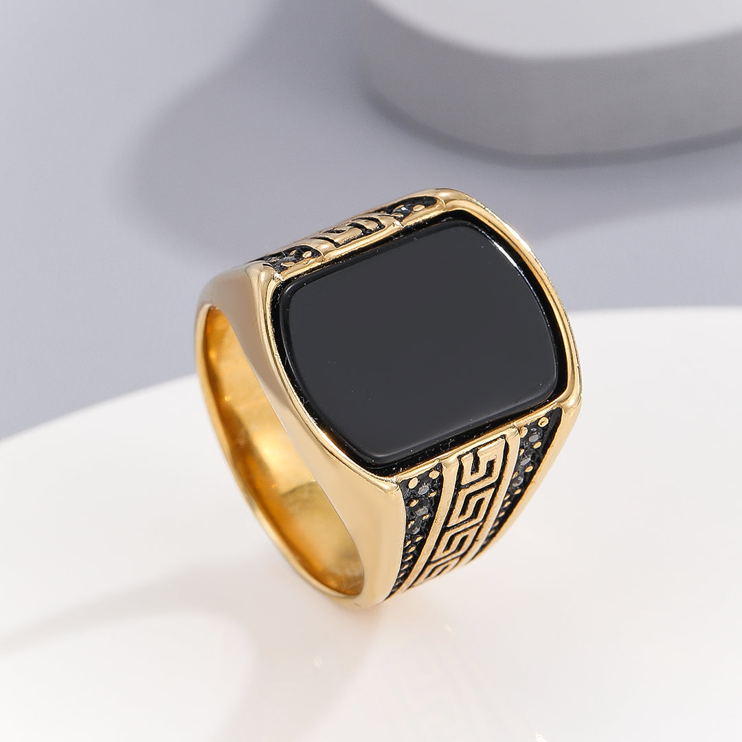 Silver Legacy Greek Key Ring