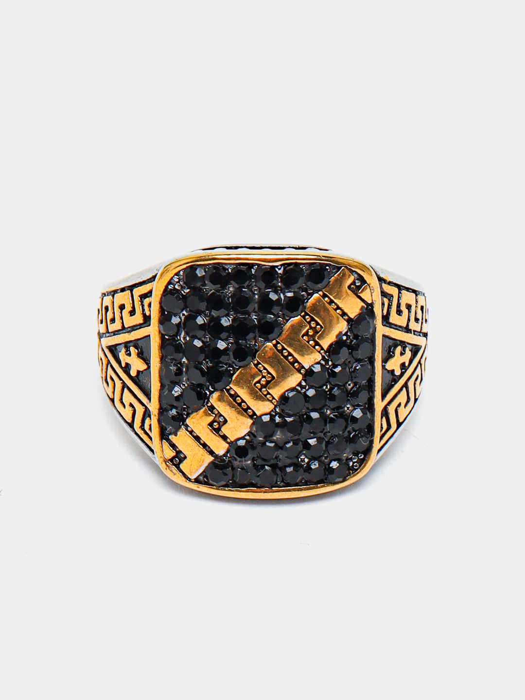 Antique Noir Lattice Square Ring