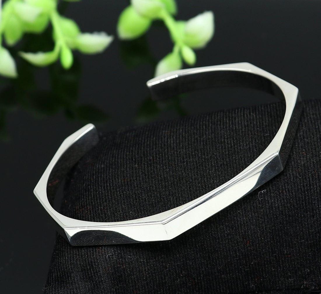 Stainless Steel Hexagon Cuff Bangle